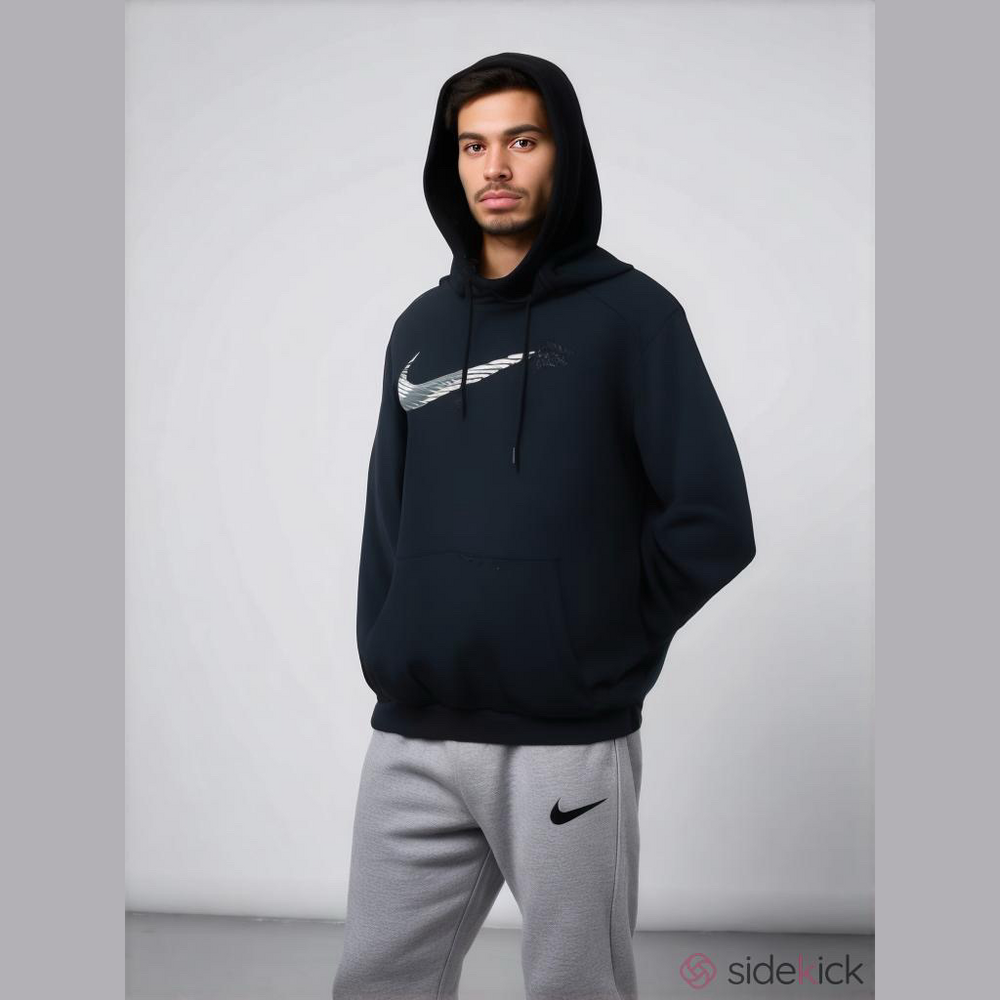 Nike dry fit men’s black and silver athletic hoodie